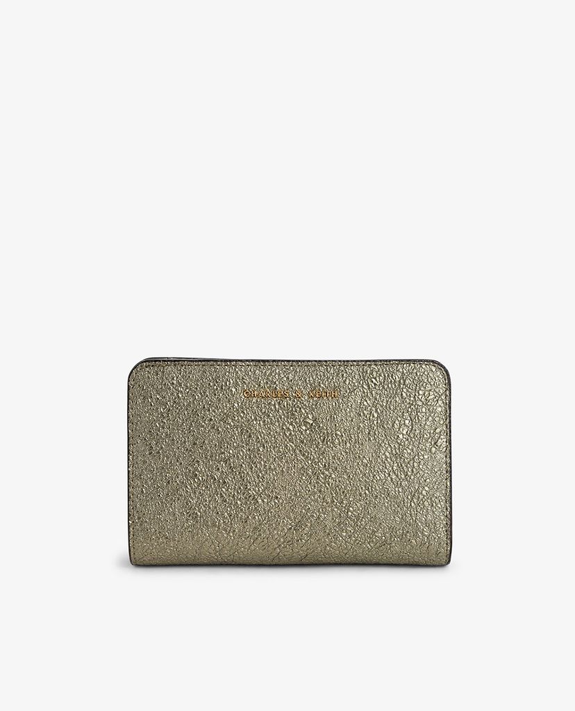 CHARLES & KEITH - Ví cầm tay dáng dài phối khóa kéo zip