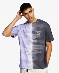 TOPMAN - Áo thun nam ngắn tay Purple Split Tie Dye Studio