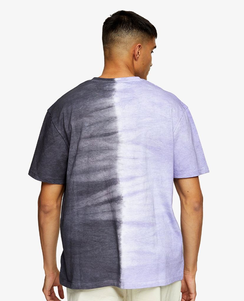 TOPMAN - Áo thun nam ngắn tay Purple Split Tie Dye Studio