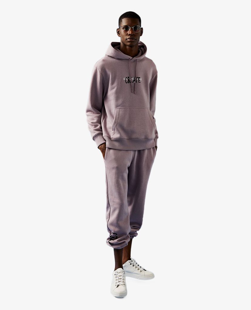 TOPMAN - Áo hoodie nam phối mũ Lilac Create Print