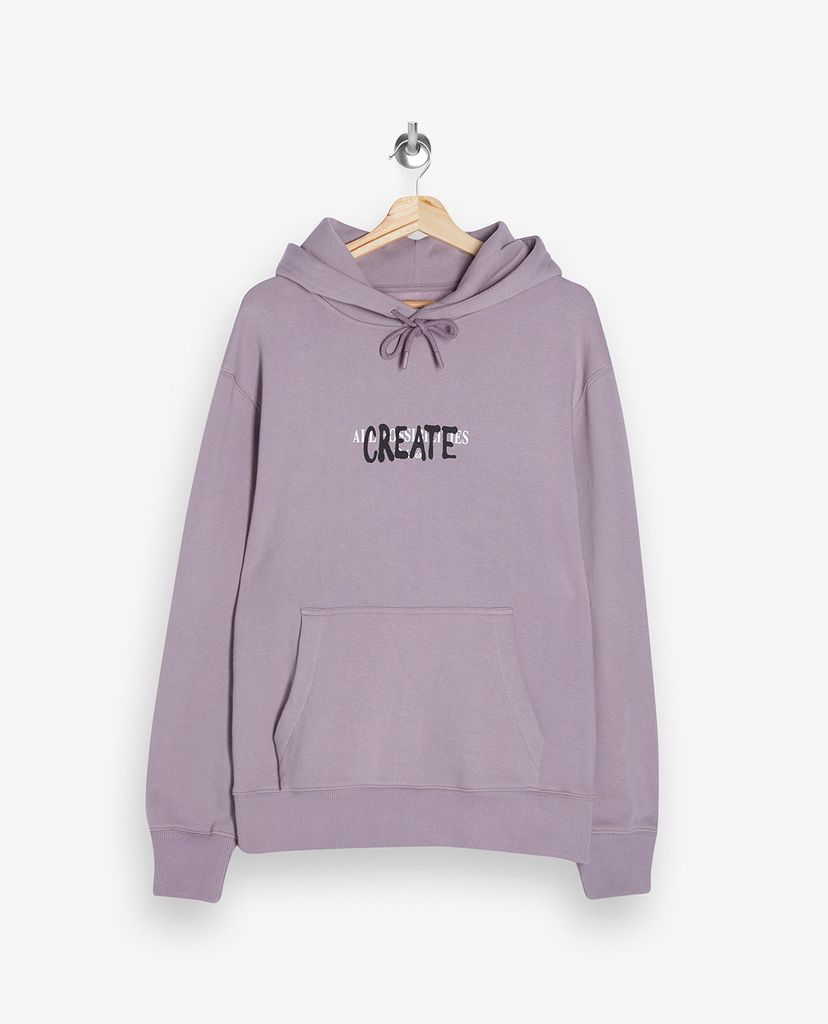 TOPMAN - Áo hoodie nam phối mũ Lilac Create Print
