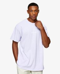TOPMAN - Áo thun nam cổ tròn ngắn tay Lilac Hollywood Overdye
