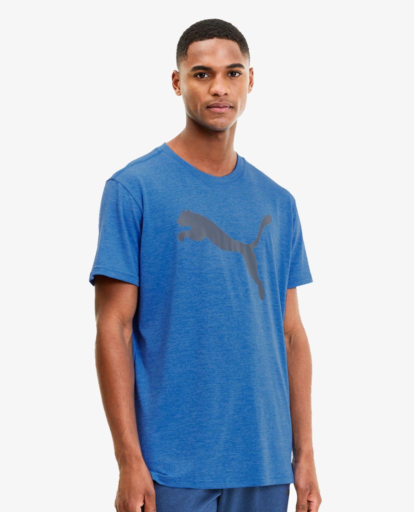 PUMA - Áo thun nam tay ngắn cổ tròn Heather Cat