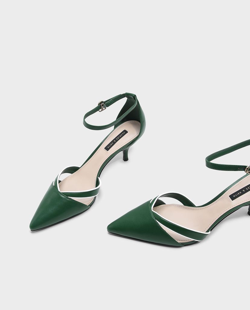 CHARLES & KEITH - Giày cao gót mũi nhọn Ankle Strap Kitten