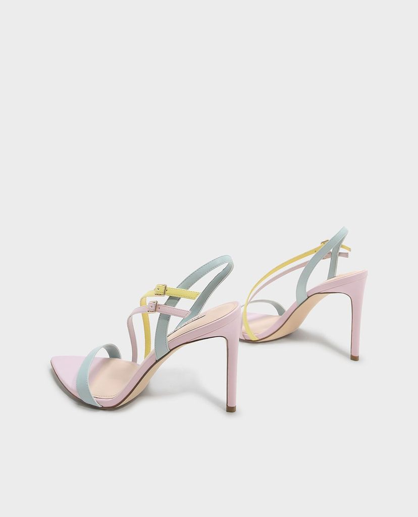 CHARLES & KEITH - Giày sandal cao gót phối quai ngang chéo thời trang