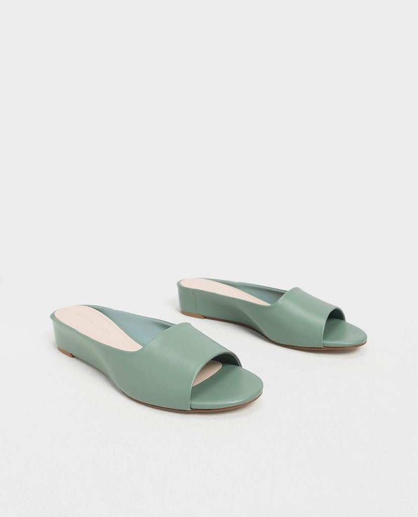 CHARLES & KEITH - Giày đế xuồng hở mũi Open Toe Slide