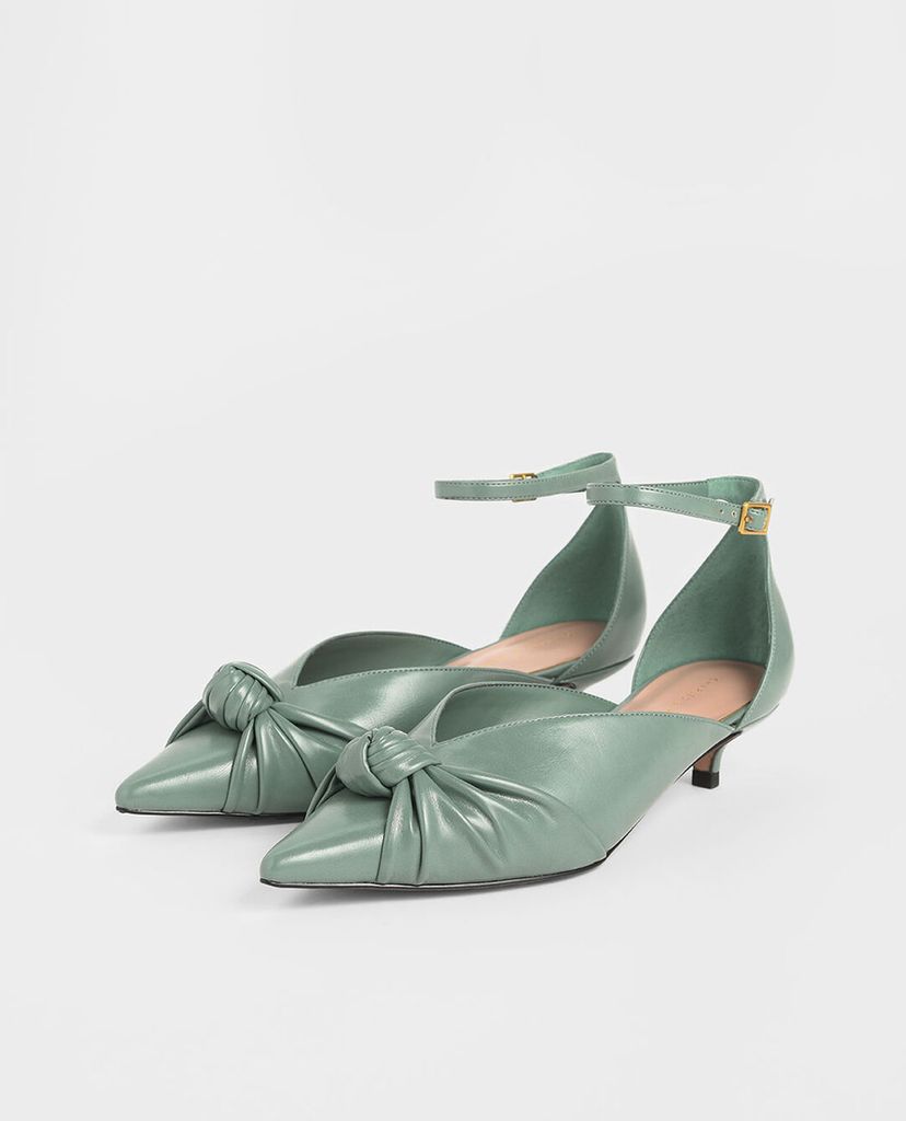CHARLES & KEITH - Giày cao gót Knotted Kitten Heel Pumps