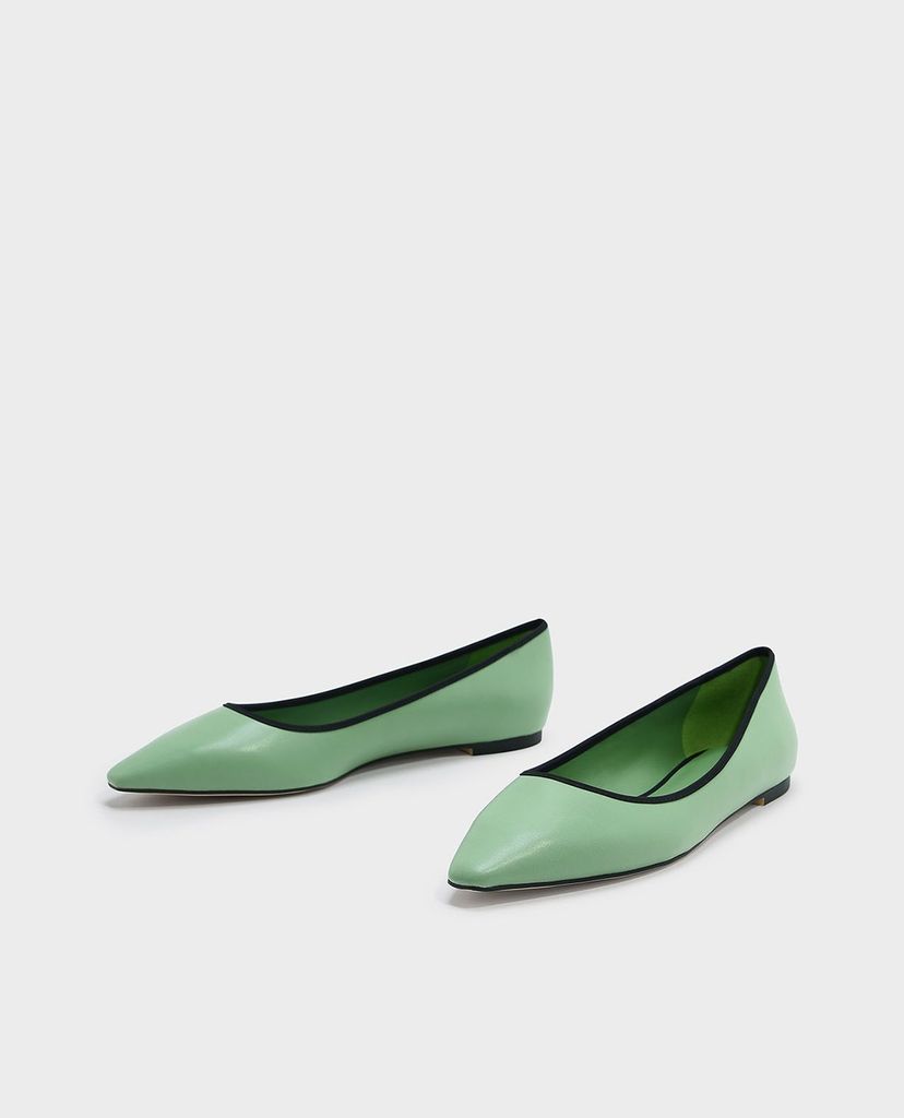 CHARLES & KEITH - Giày búp bê mũi nhọn Mesh Detail