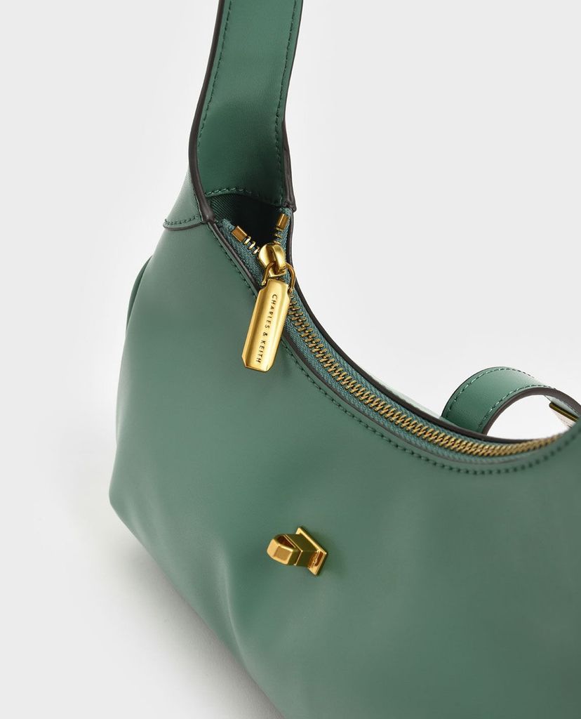 CHARLES & KEITH - Túi đeo vai nữ hình thang Metallic Accent Hobo