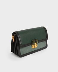 CHARLES & KEITH - Ví cầm tay nữ chữ nhật Stone Embellished