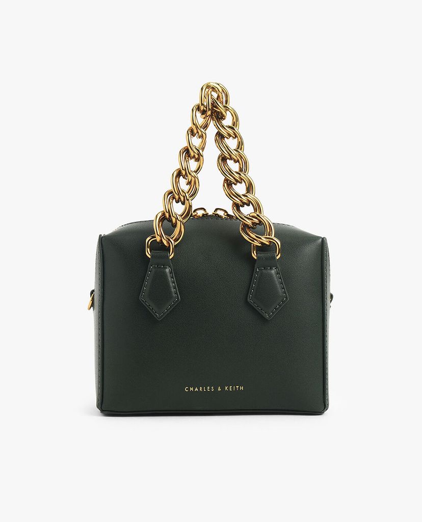 CHARLES & KEITH - Túi đeo chéo chữ nhật Square Chunky Chain