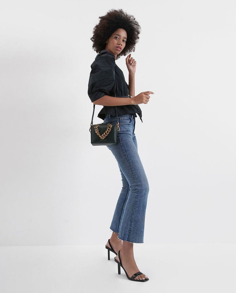 CHARLES & KEITH - Túi đeo chéo chữ nhật Square Chunky Chain