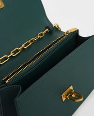 CHARLES & KEITH - Túi đeo vai nữ nắp gập Double Chain Link Push Lock
