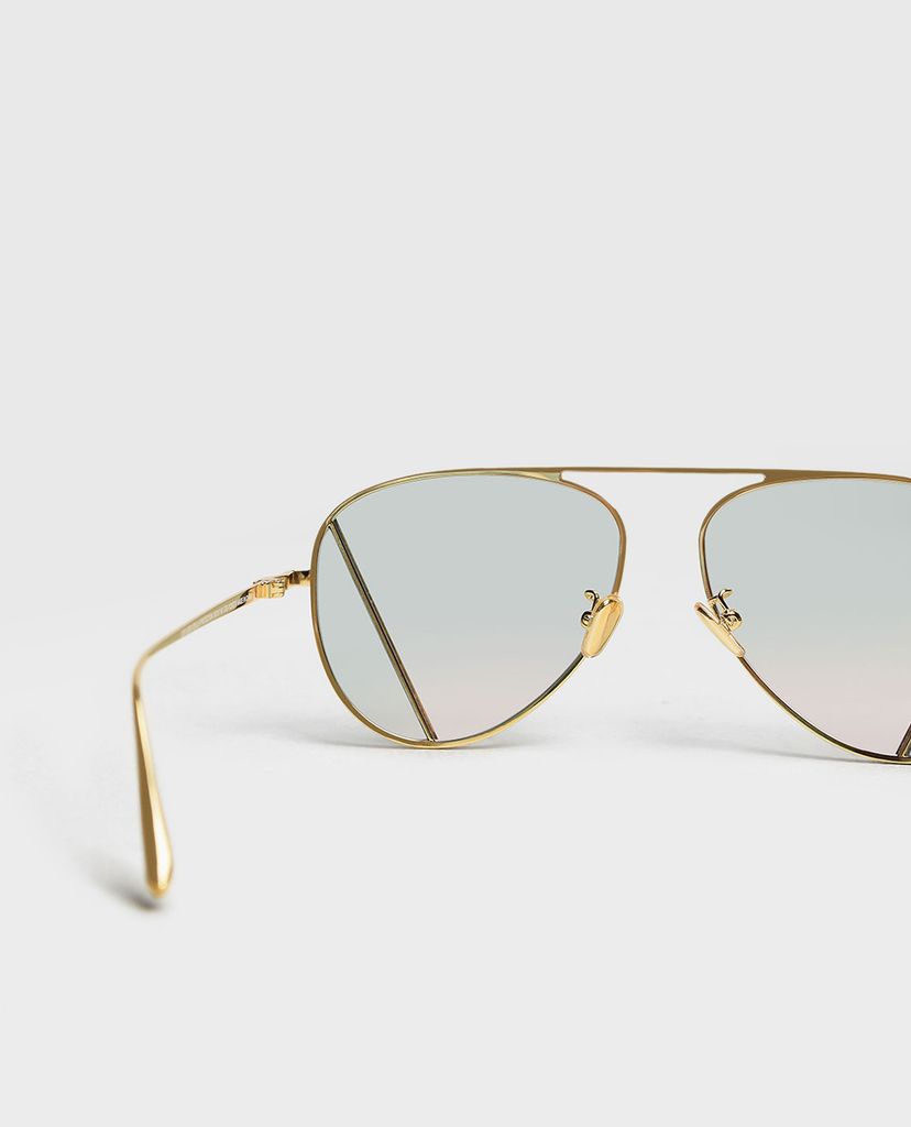 CHARLES & KEITH - Kinh mát nữ gọng tròn Two-Tone Aviator