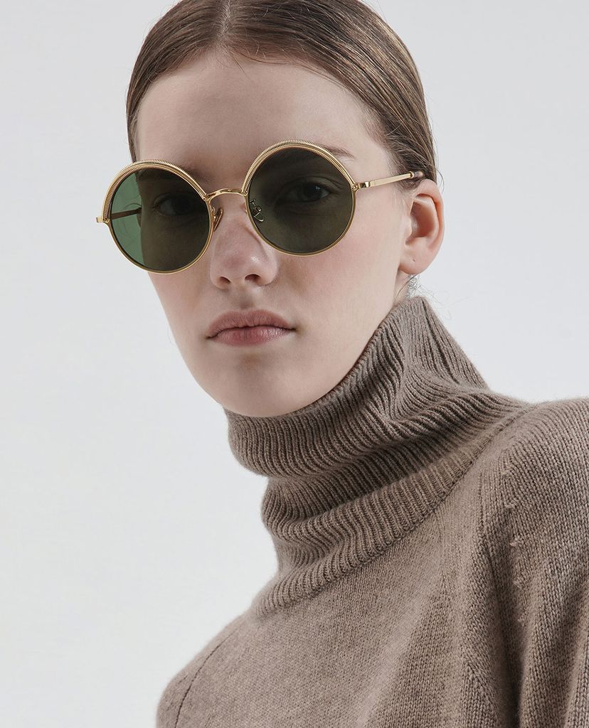 CHARLES & KEITH - Kính mát nữ gọng tròn Half Rim Round