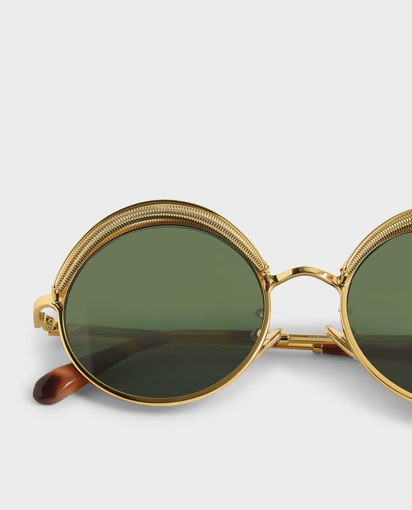 CHARLES & KEITH - Kính mát nữ gọng tròn Half Rim Round