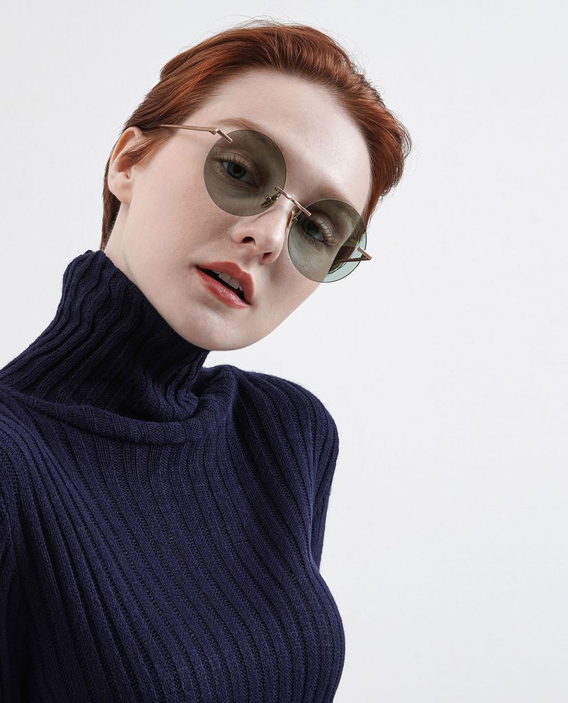 CHARLES & KEITH - Kính mát nữ gọng tròn Round Rimless