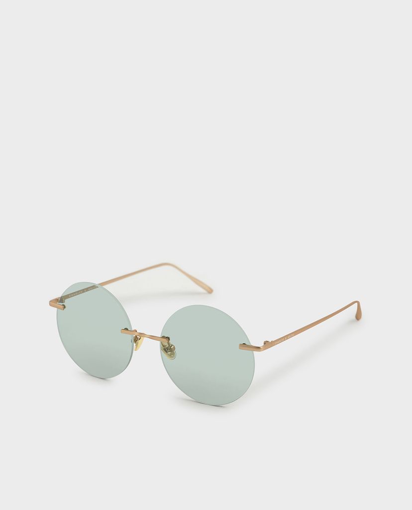 CHARLES & KEITH - Kính mát nữ gọng tròn Round Rimless