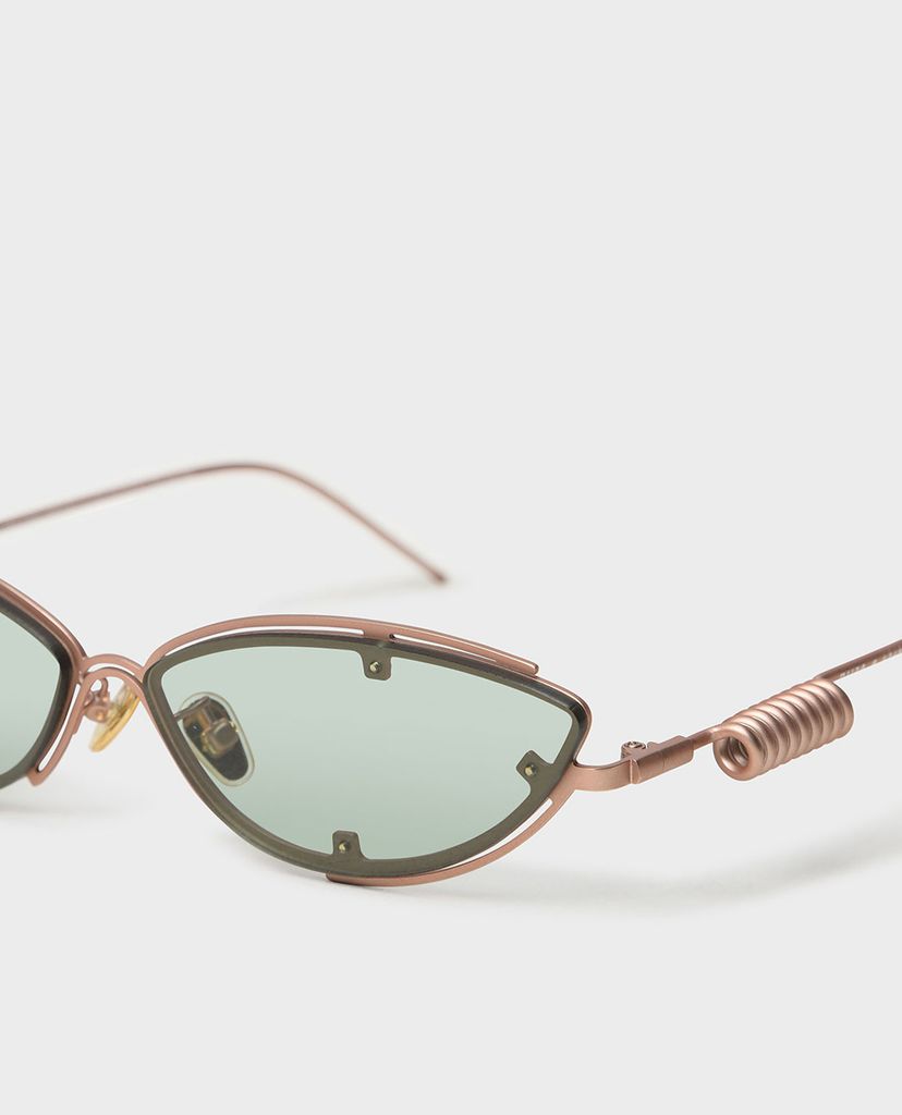 CHARLES & KEITH - Kính mát nữ mắt mèo Double Frame Cat Eye