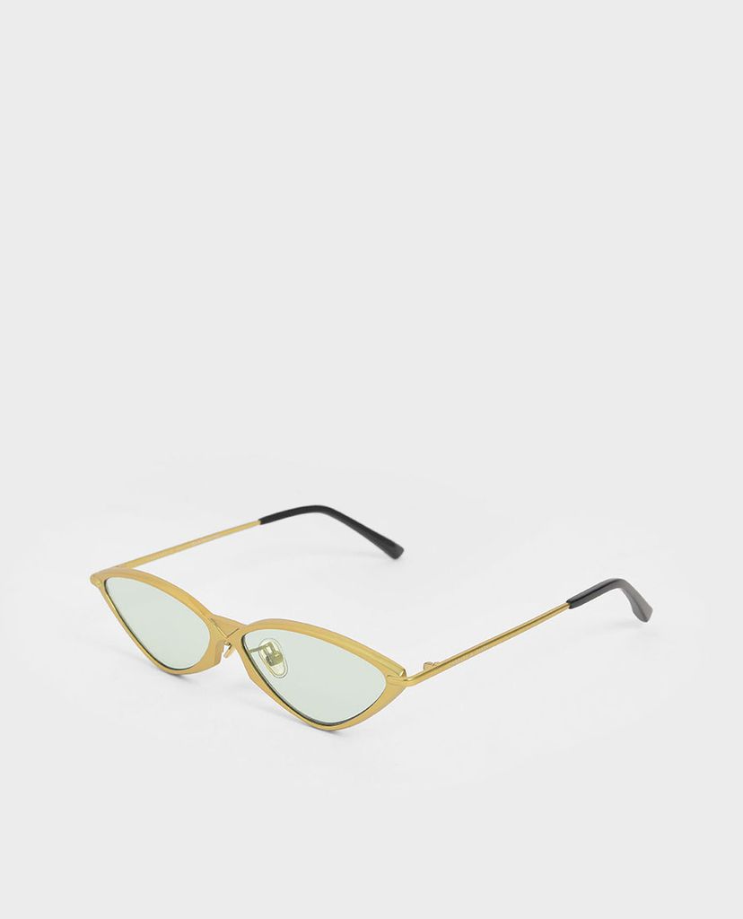 CHARLES & KEITH - Kính mát nữ gọng mắt mèo Metal Frame