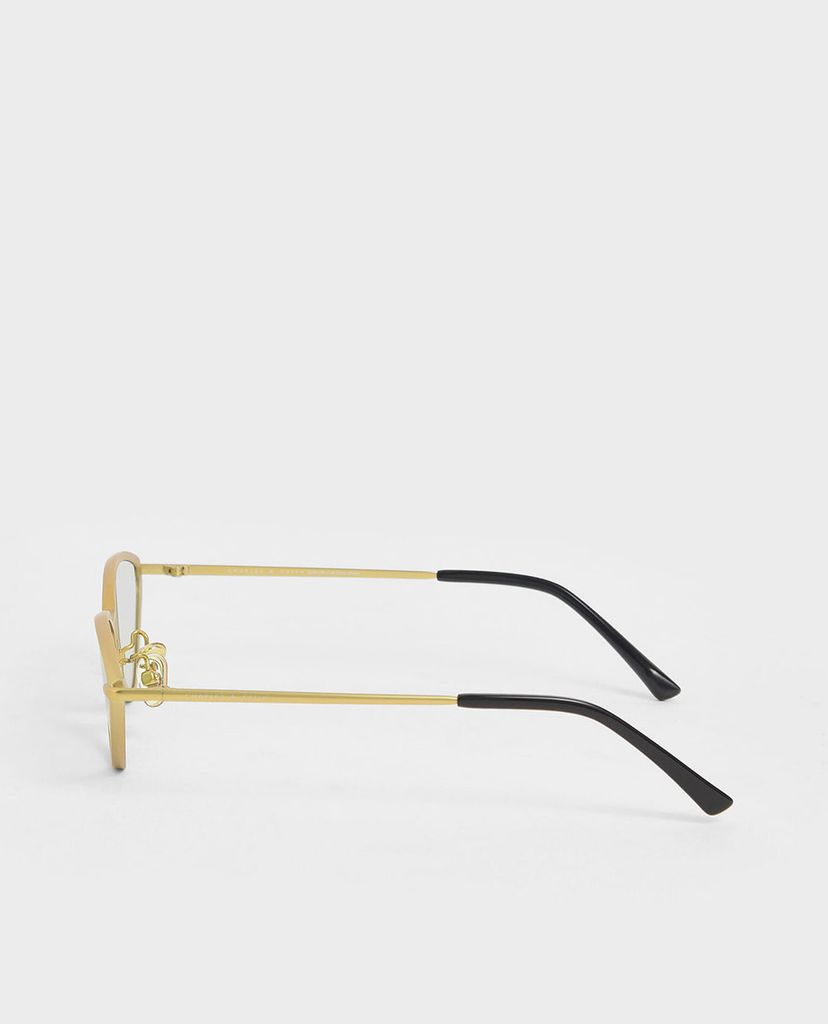 CHARLES & KEITH - Kính mát nữ gọng mắt mèo Metal Frame