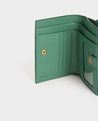 CHARLES & KEITH - Ví nữ mini dạng gập Snap Button