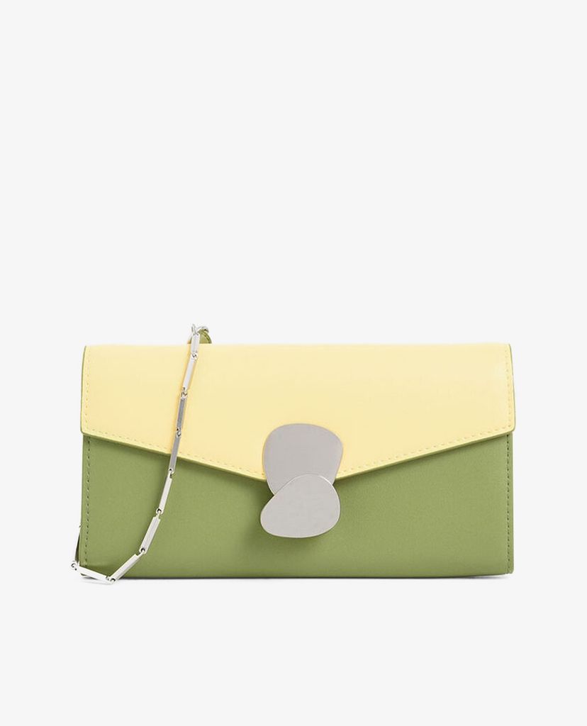 CHARLES & KEITH - Ví Mini Two Tone Metal Push Lock