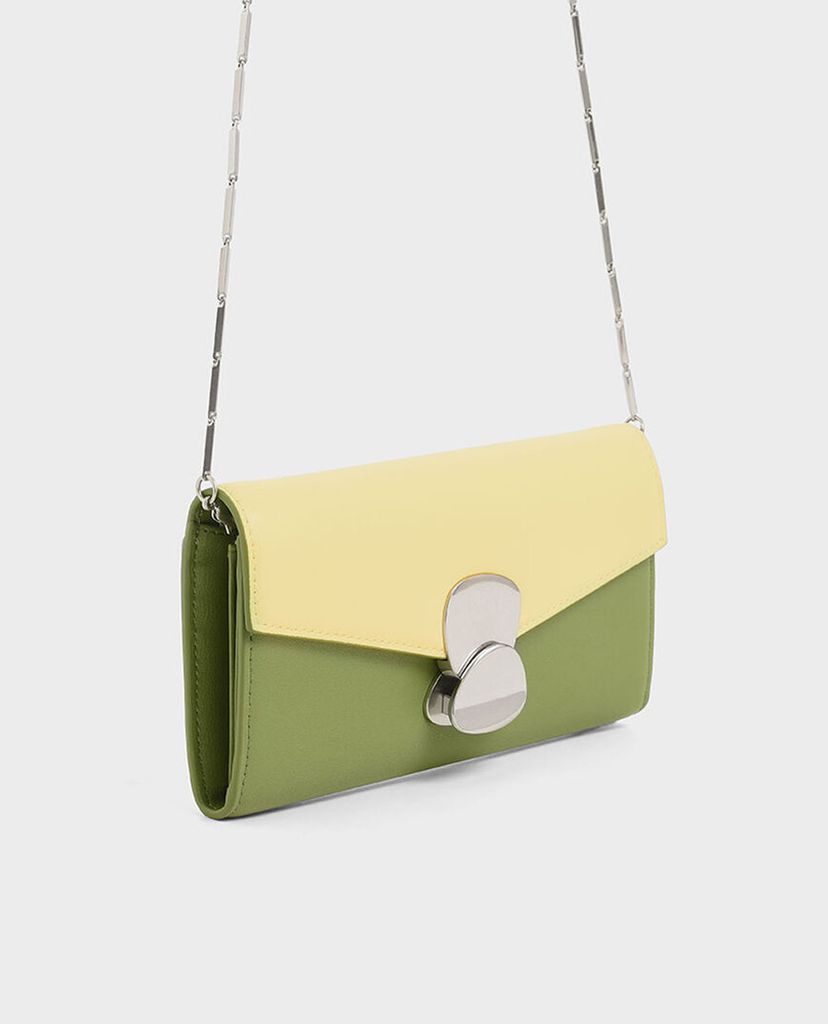 CHARLES & KEITH - Ví Mini Two Tone Metal Push Lock