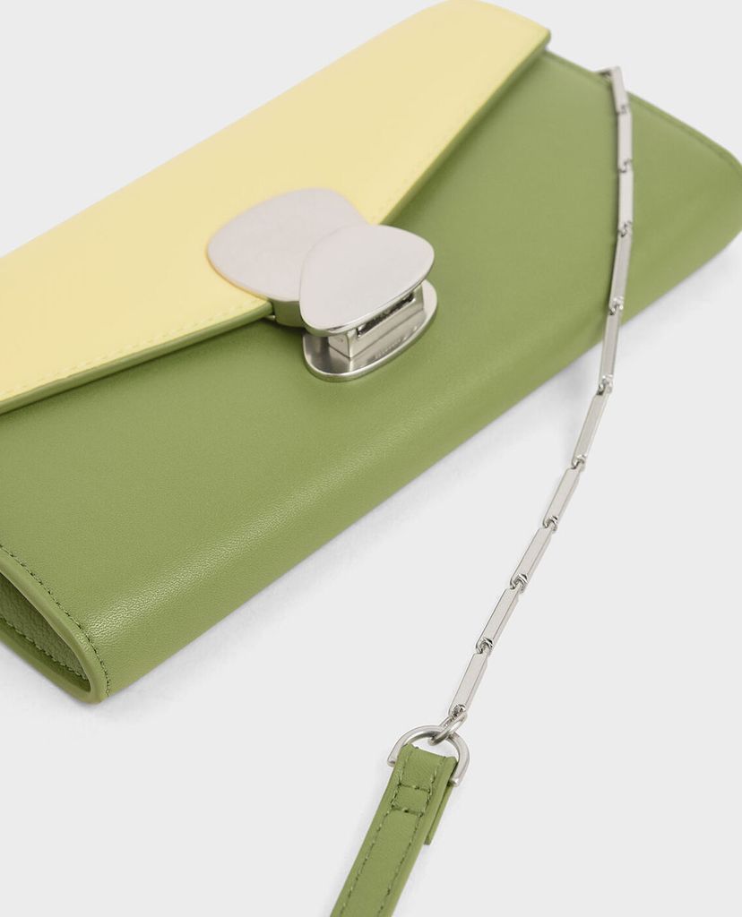CHARLES & KEITH - Ví Mini Two Tone Metal Push Lock