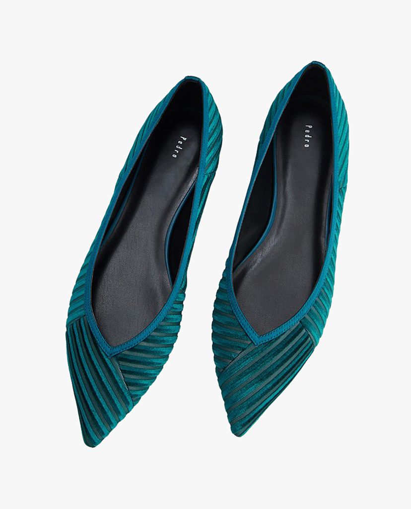 PEDRO - Giày đế bệt mũi nhọn Satin Velvet Pointed Toe