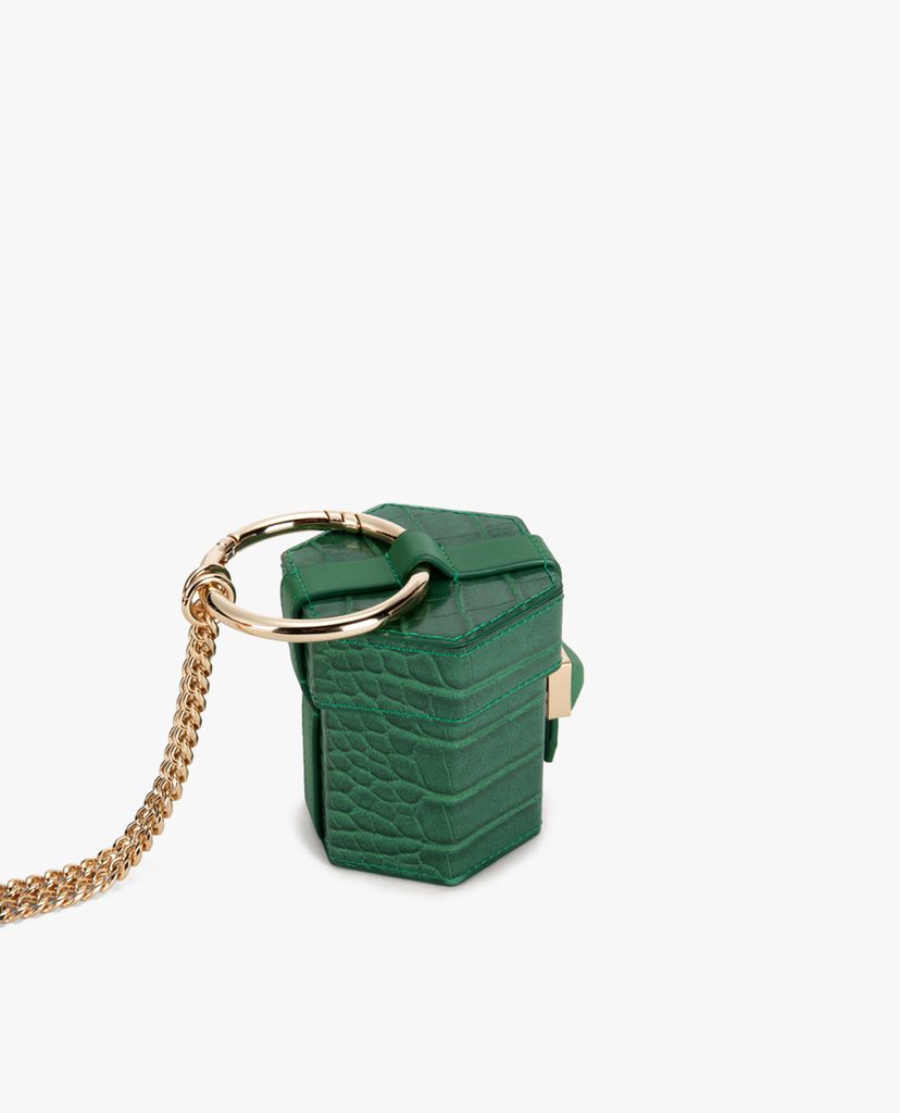 PEDRO - Túi đeo chéo nữ hình hộp Micro Octagon Croc Effect