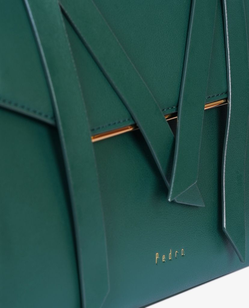 Túi xách tay nữ chi tiết nút thắt Green