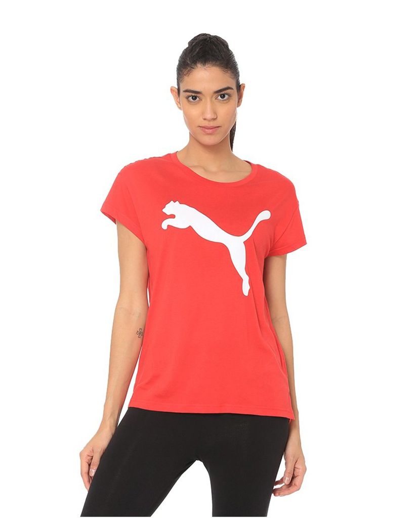 PUMA - Áo thun nữ logo to giữa ngực Active
