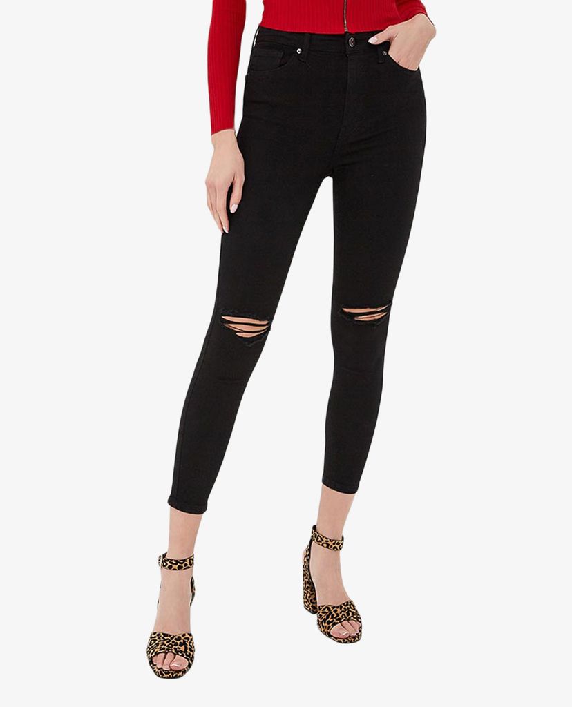 TOPSHOP - Quần jeans nữ phom skinny rách gối thời trang