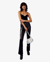 TOPSHOP - Áo bodysuits hai dây Black Ponte Mesh