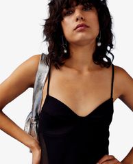 TOPSHOP - Áo bodysuits hai dây Black Ponte Mesh