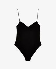 TOPSHOP - Áo bodysuits hai dây Black Ponte Mesh