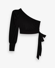 TOPSHOP - Áo kiểu nữ lệch vai Black One Shoulder Tie