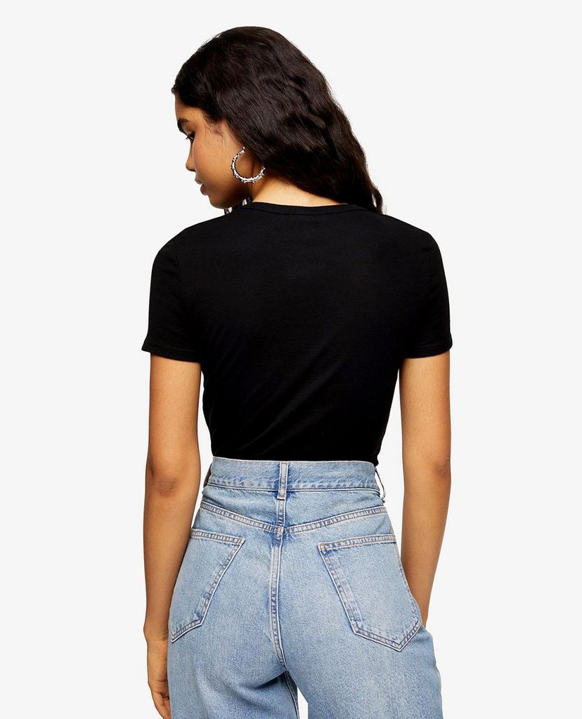 TOPSHOP - Áo thun nữ cổ tròn tay ngắn phom ôm Things With Love