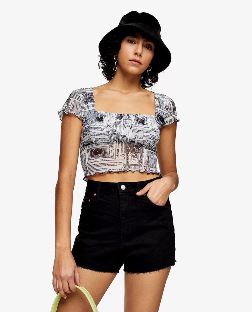 TOPSHOP - Quần shorts nữ denim Premium Black