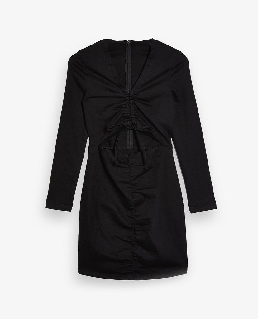 TOPSHOP - Đầm mini cổ V tay dài phom ôm thời trang
