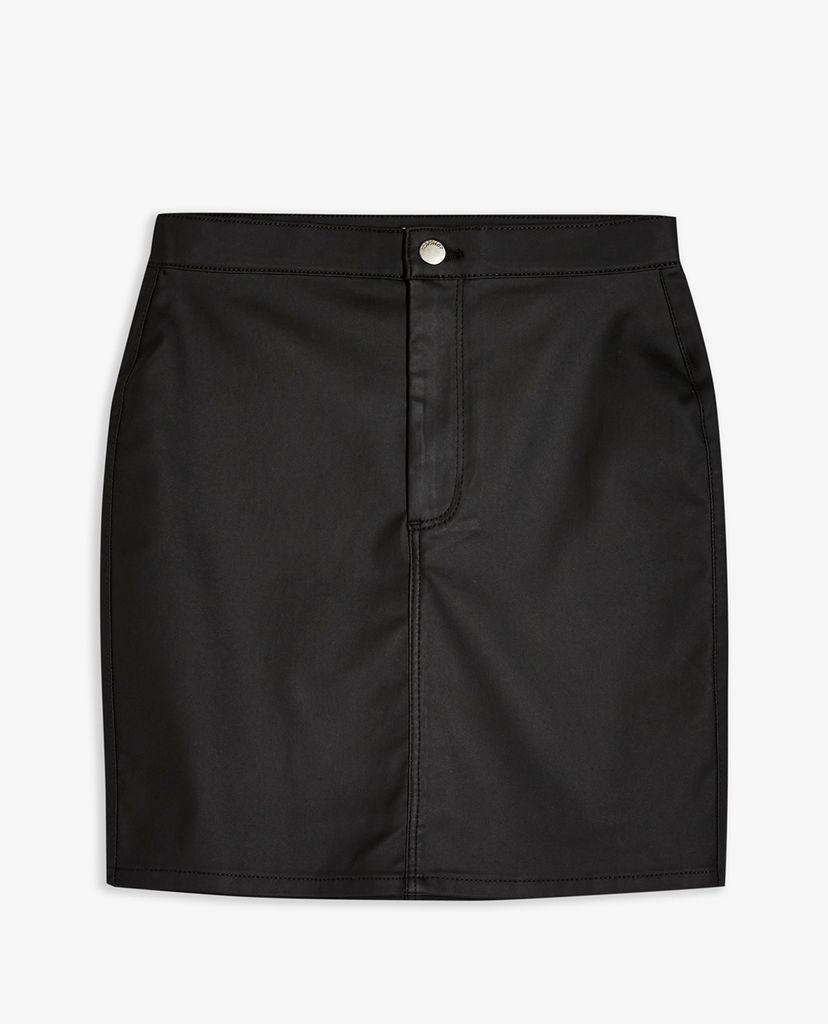 TOPSHOP - Chân váy mini phom ôm Black Coated