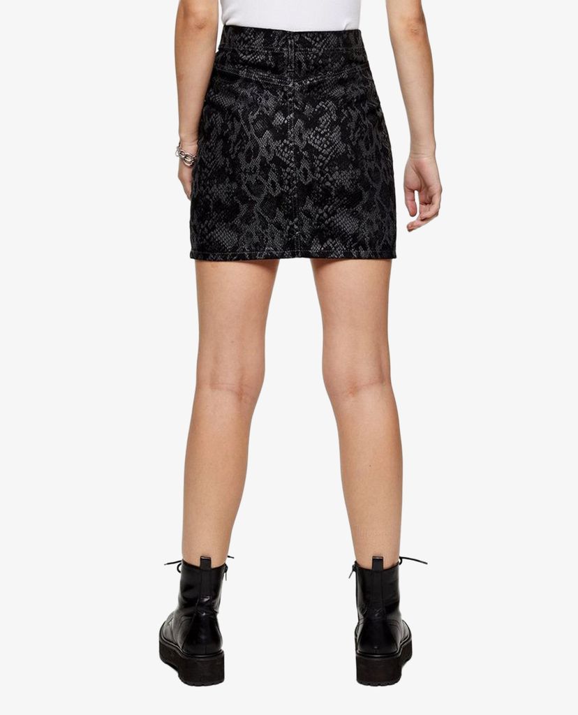 TOPSHOP - Chân váy mini chữ A Black Snake