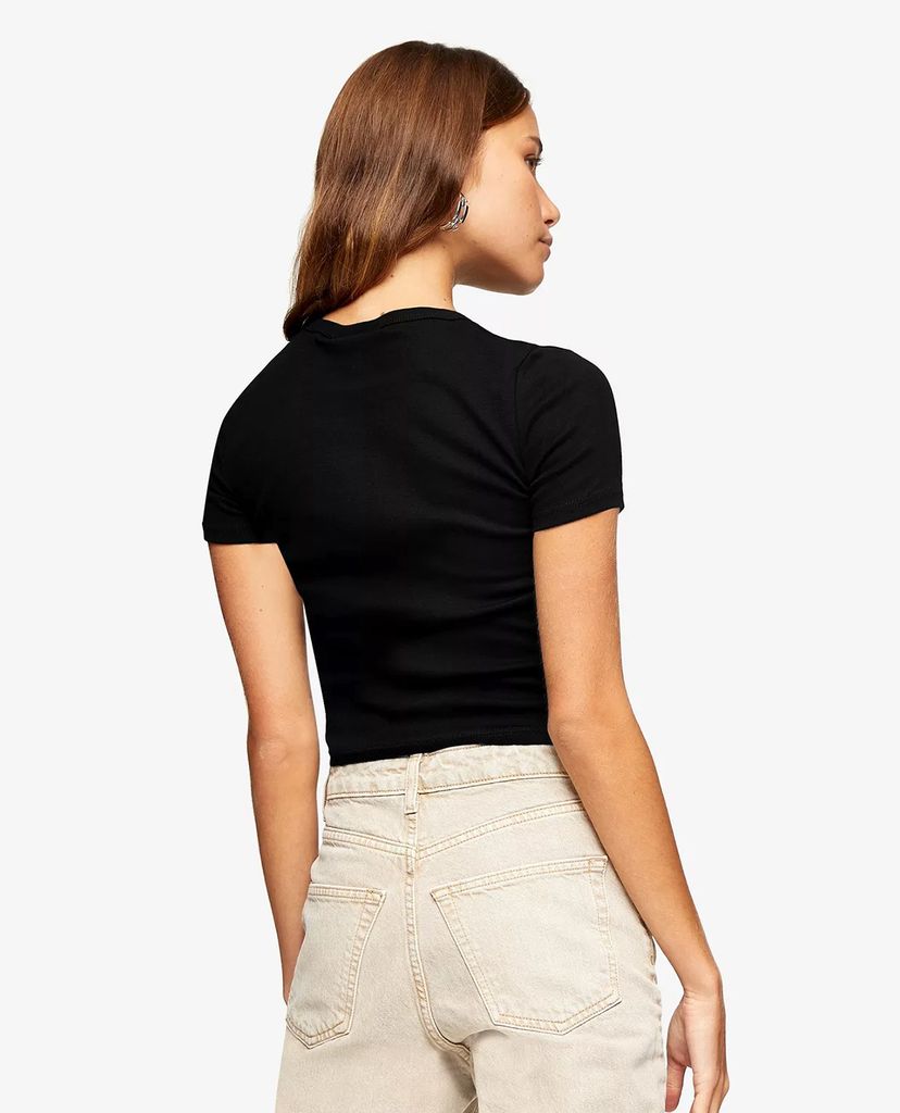 TOPSHOP - Áo thun nữ cổ tròn ngắn tay Everyday In Black