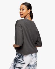 TOPSHOP - Áo thun nữ phom suông tay lỡ Black Washed Boxy