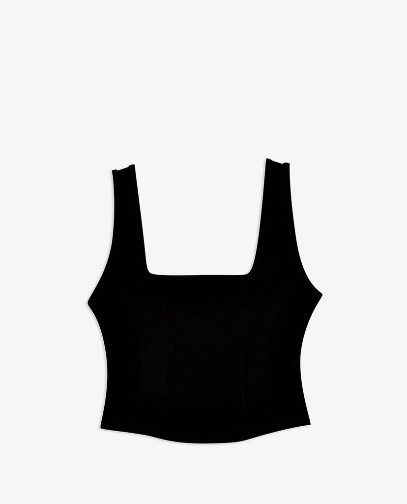 TOPSHOP - Áo kiểu nữ croptop hai dây Black Double Seam Crop Vest