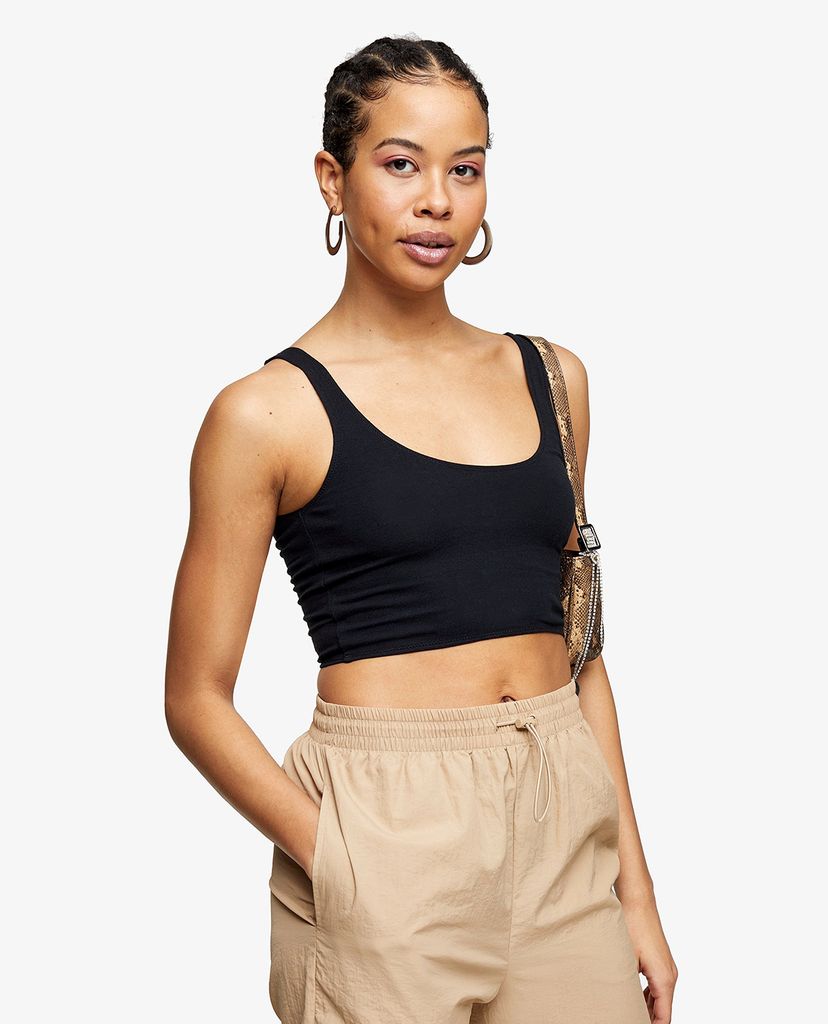TOPSHOP - Áo croptop nữ sát nách phom ôm thời trang