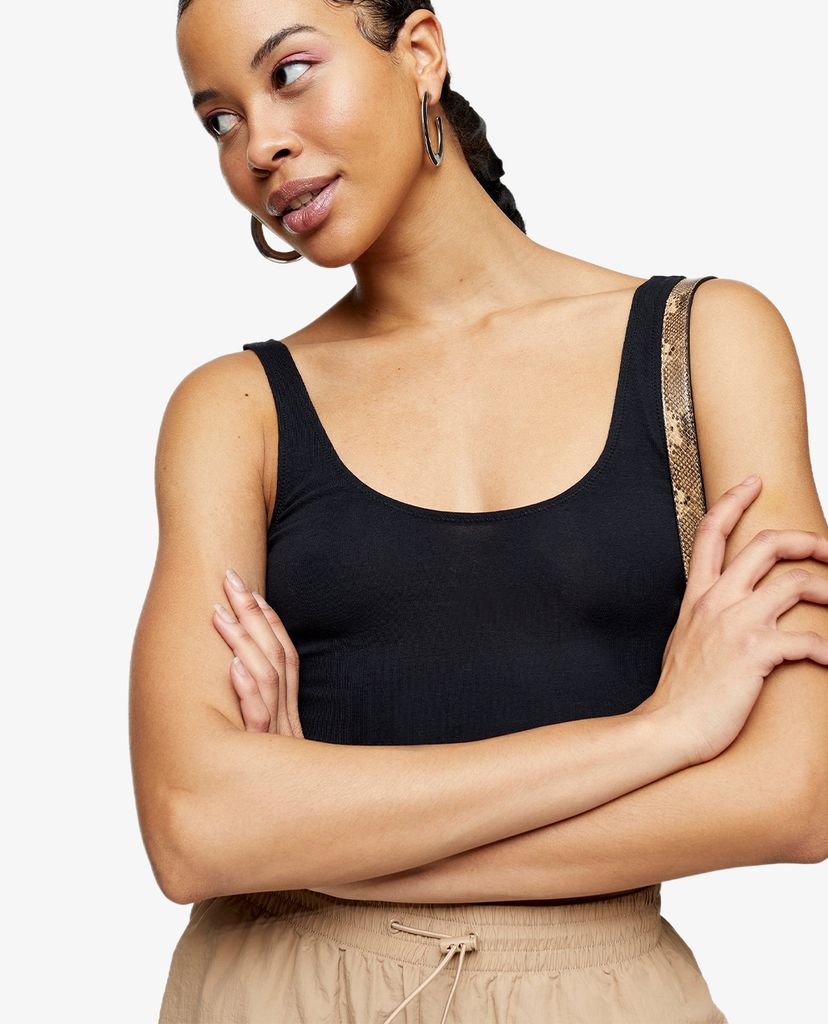 TOPSHOP - Áo croptop nữ sát nách phom ôm thời trang