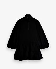 TOPSHOP - Đầm mini tay dài phối khóa zip Black Peplum Sweatshirt