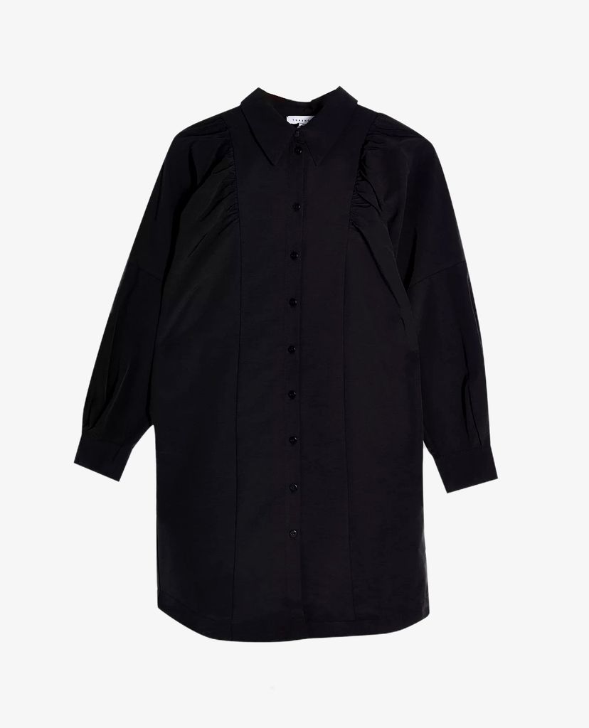 TOPSHOP - Đầm mini sơ mi tay dài Black Technical